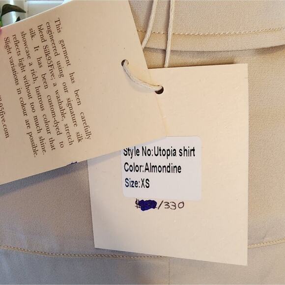 NOUVELLE SILK95FIVE TAUPE BLOUSE SIZE XSMALL RETAIL $330 - Picture 7 of 9